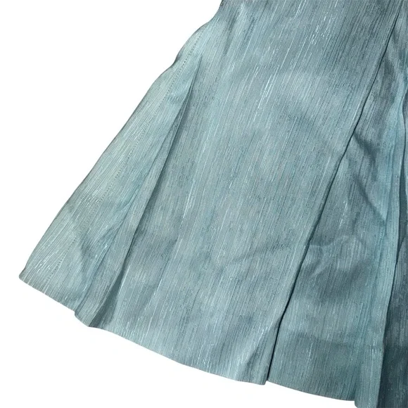 Luca Luca 100% Silk Pleated A-Line Skirt Light Blue Size 42 (Italian Size) - Picture 3 of 10